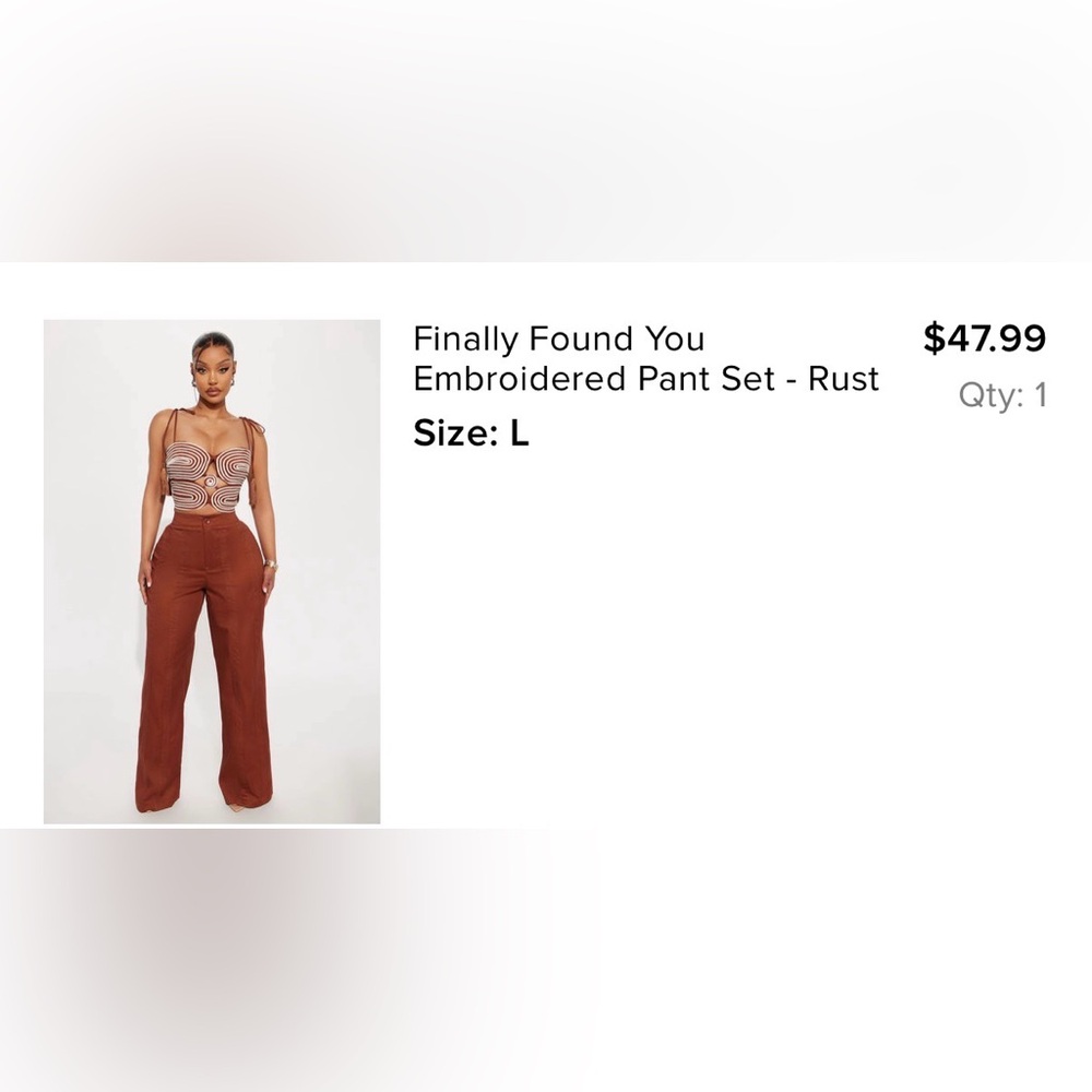 Women's High-Waist Wide Leg Pants Set- Brown - Picture 6 of 6